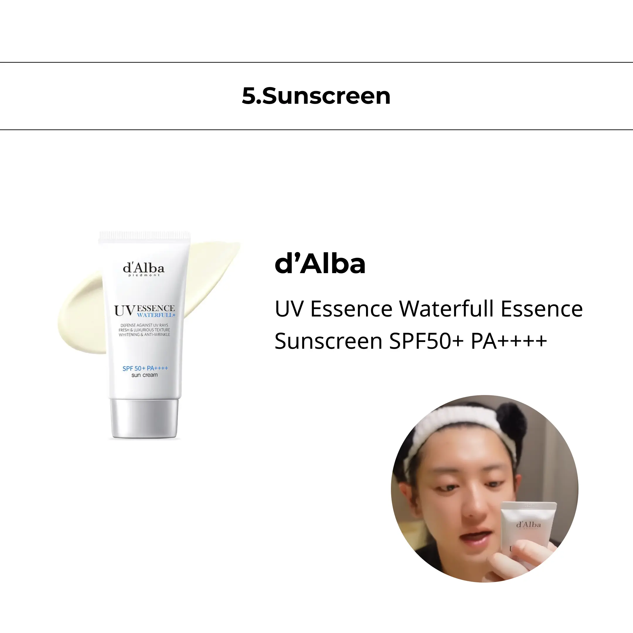 d'Alba UV Essence Waterfull Essence Sunscreen SPF 50