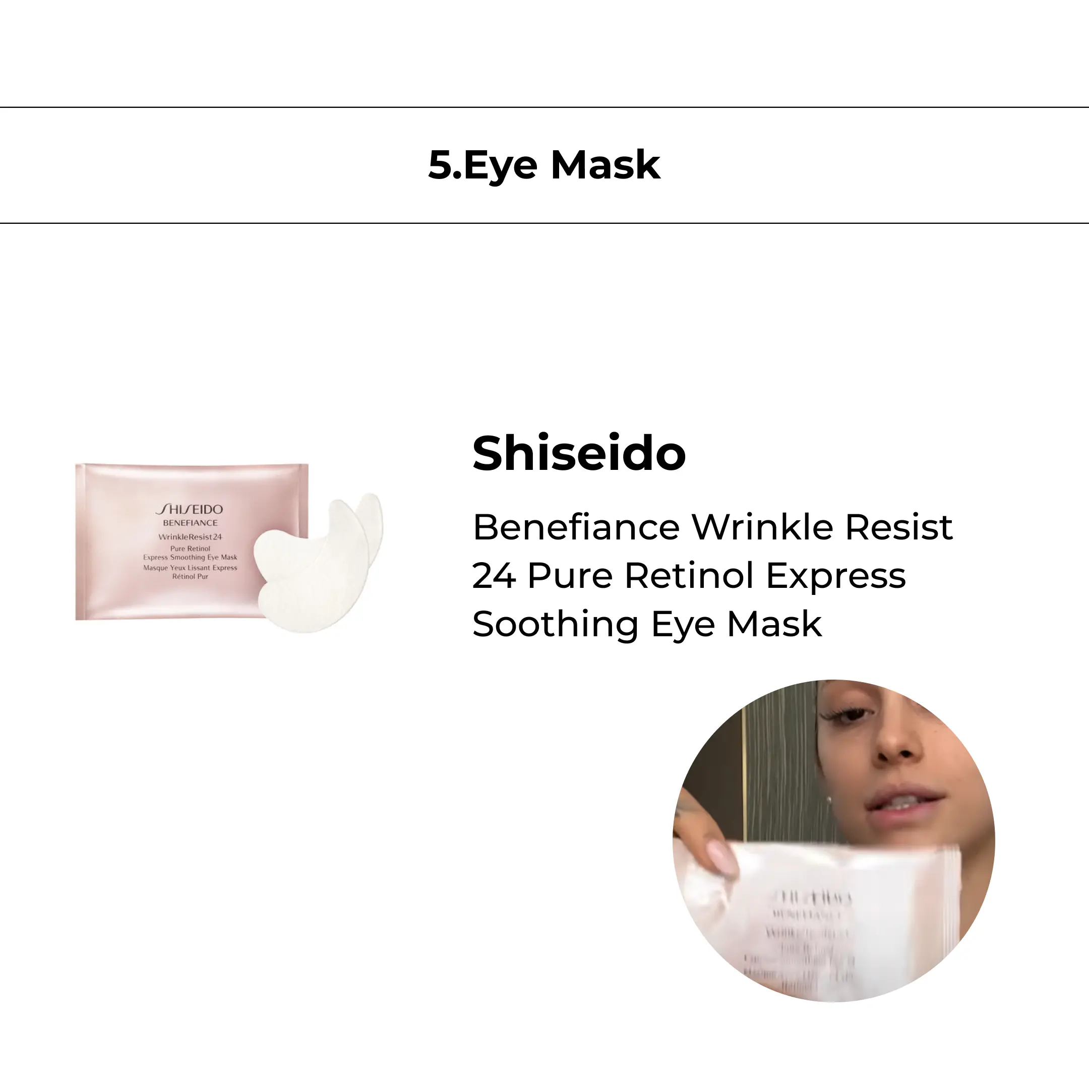 Benefiance WrinkleExpress Soothing Eye Mask