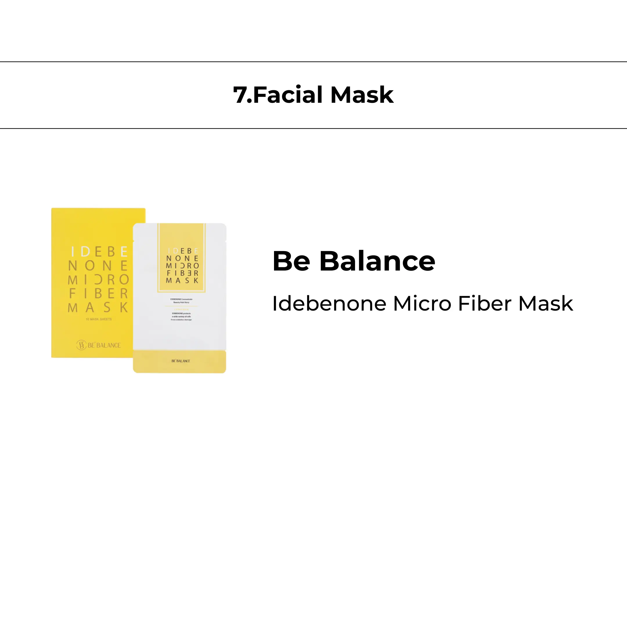 Be Balance Idebenone Micro Fiber Mask